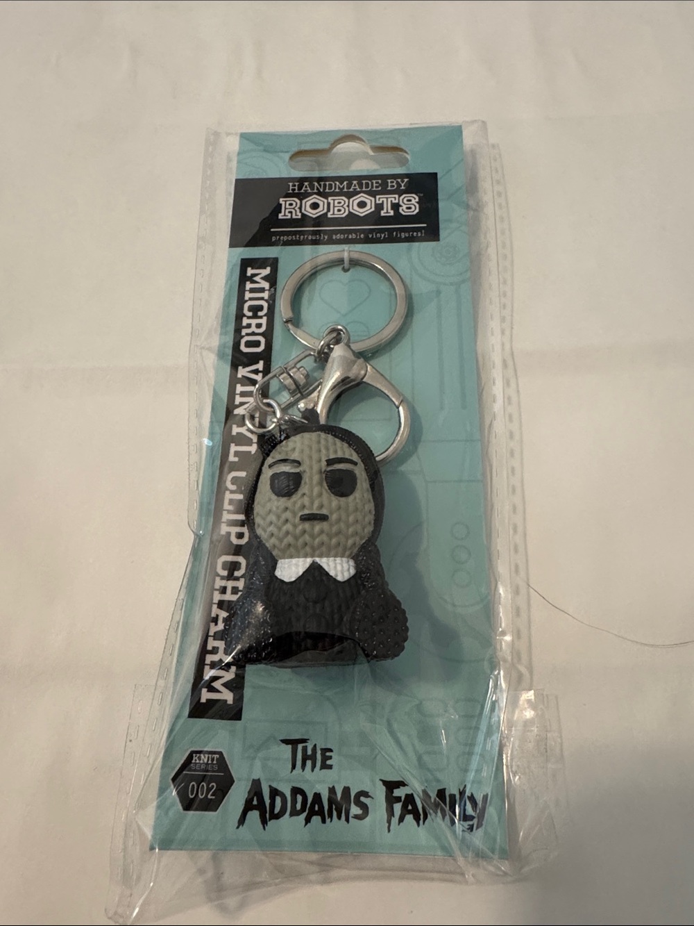 Handmade by Robots The Addams Family Micro Vinyl Clip Charm — Grey & Black